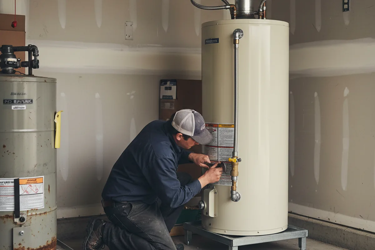 Water heater and shutoff valve replacement in Hubertus